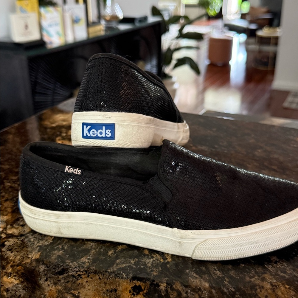 Keds Kids Black Sequin Slip-On Sneakers